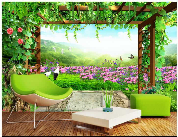 3d wallpaper custom photo Non-woven mural Fresh grape garden scenery room decor painting picture 3d wall muals wall paper for walls 3 d