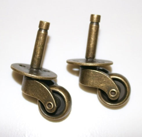 4pcs Old Bronze Alloy Universal Screw Rod Casters European style furniture sofa wheel pulley -High:69mm