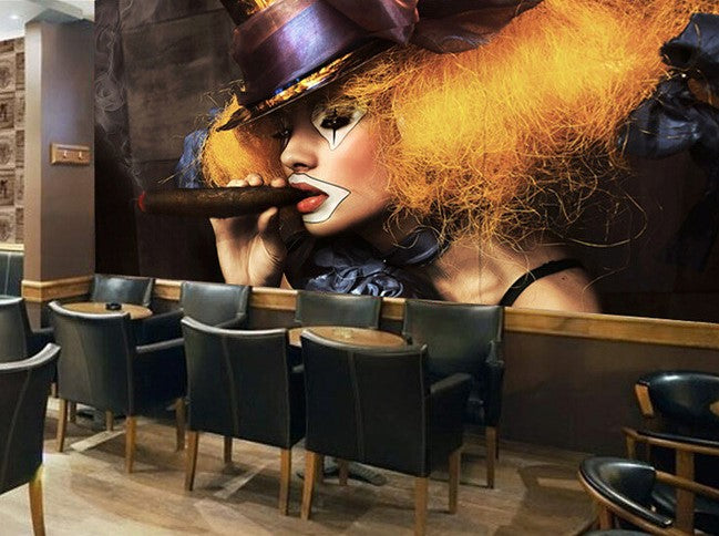 3d room wallpaper custom photo mural Retro clown girl picture decoration painting 3d wall murals wall paper for walls 3 d living room