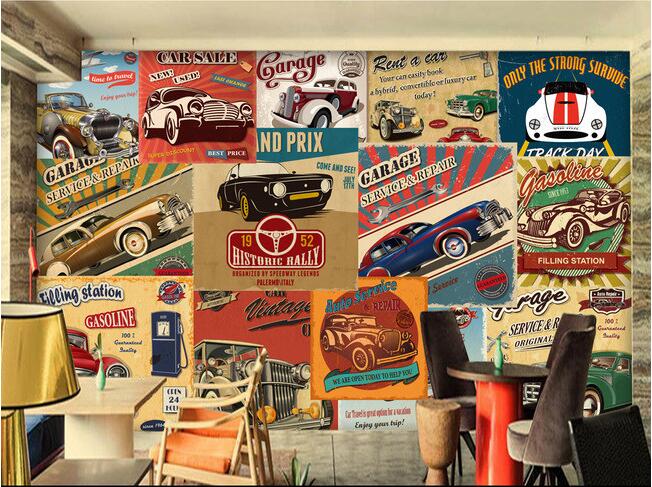 3d room wallpaper custom photo mural vintage car posters landscape decor painting 3d wall murals wall paper for walls 3 d living room