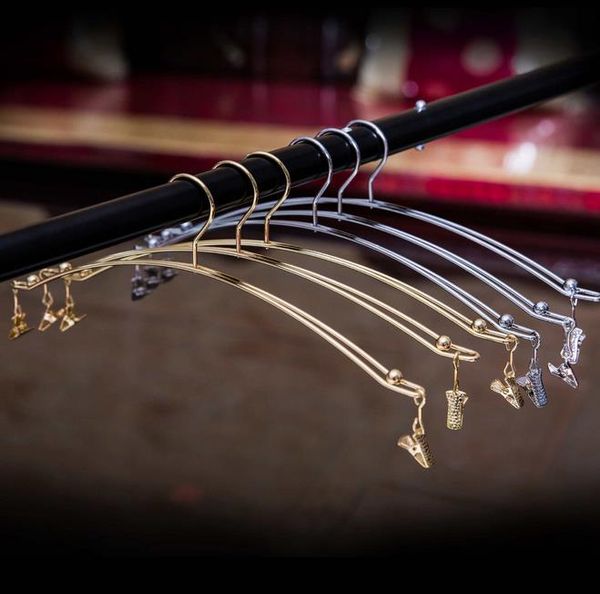 Fashion Metal Bra Clothes Hanger Hook Underwear Lingerie Panties Drying Rack With Clothespins Clip 28*10cm Home Organizer