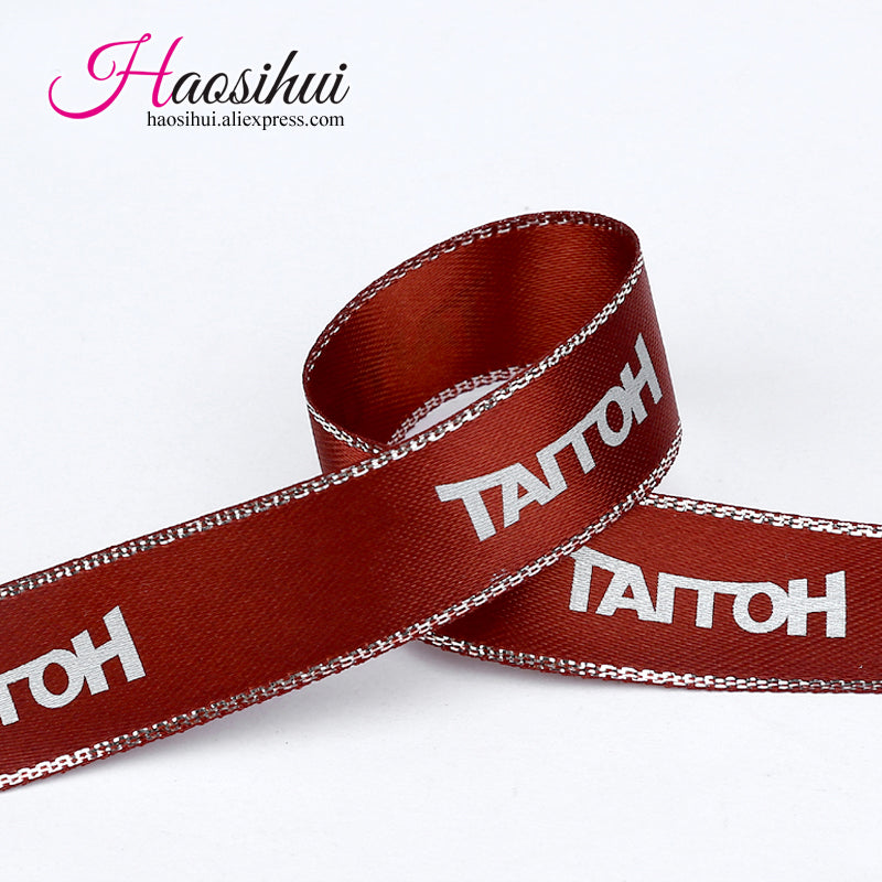 7-8&#039;&#039;(23mm) custom wire edge ribbon with logo event and party Gifts car decoration wedding candy box 100yards-lot