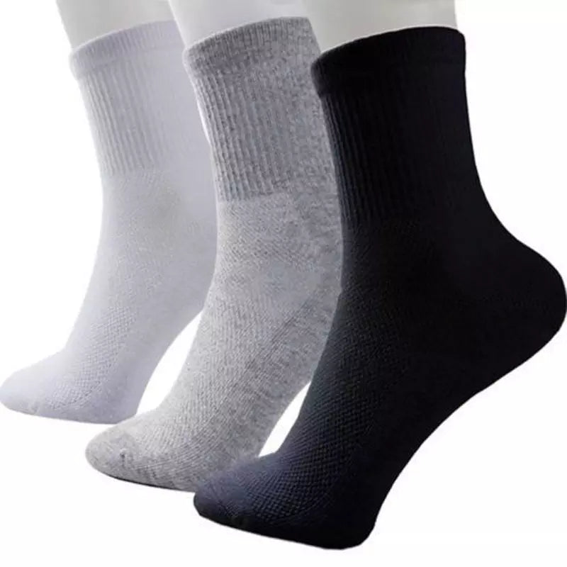 Hot Sale Fashion Summer Men Basketball Cotton Sport Socks Black White Gray High Quality Solid Breathable Running sock 10pairs-lot