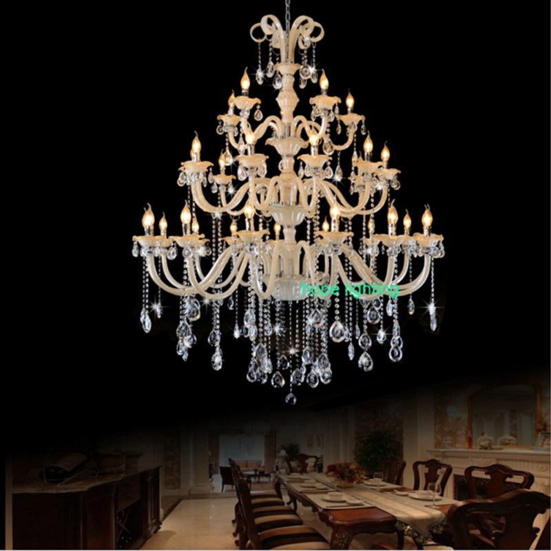 Large Antique Chandelier Contemporary Hotel vila lobby European Style luxury crystal chandeliers candle chandelier light