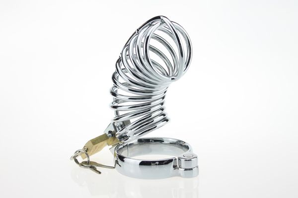 CB Silver Cock Cage Chastity Cage Device for Male Penis Exercise Metal Male Chastity Device Belt Cock Cages Men&#039;s Virginity 3 size Ring