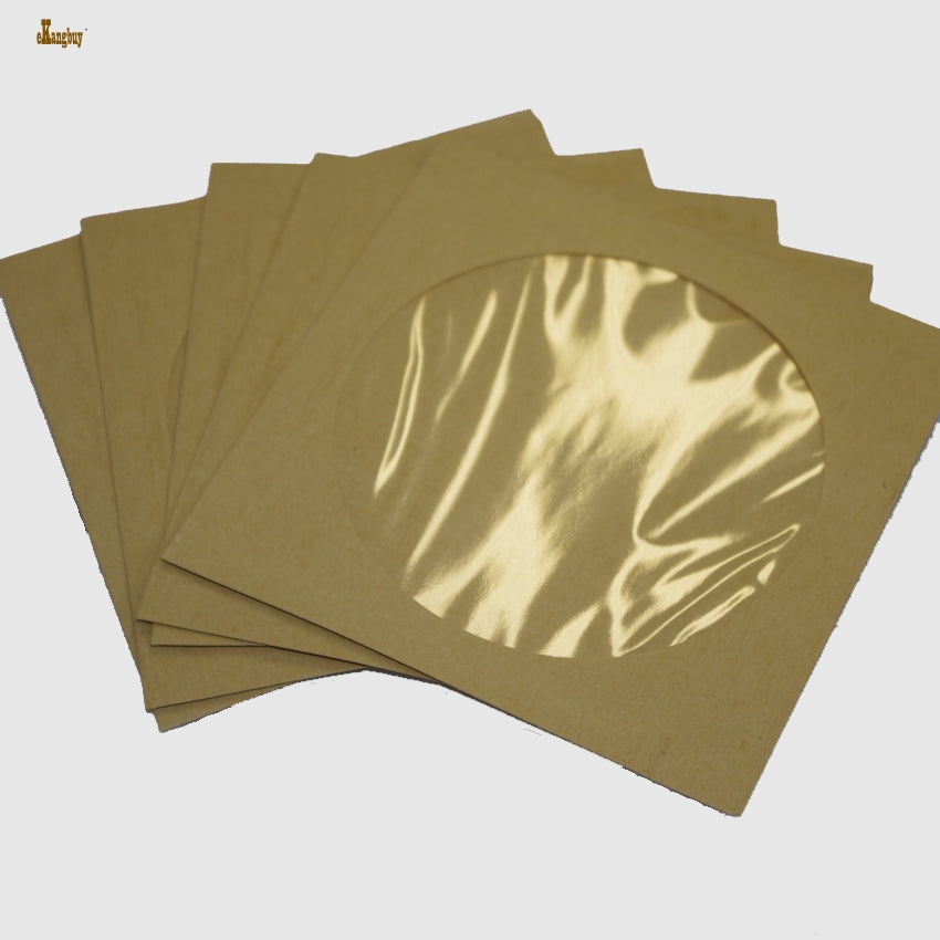100pcs-lot 12.5cm Square Disc CD Sleeve 90gsm Kraft Paper DVD Bag Cover D Packaging Envelopes type Pack bags wedding party favor