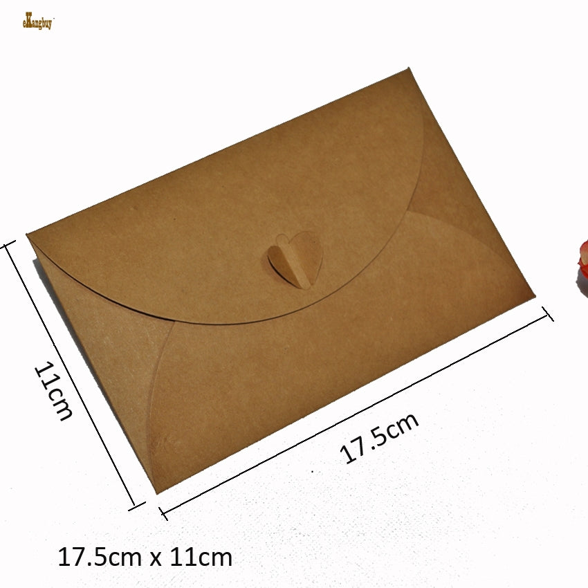 free 17 5x11cm heart shaped pearlized kraft paper envelopes party paper bag for wedding invitation cards gift postcard