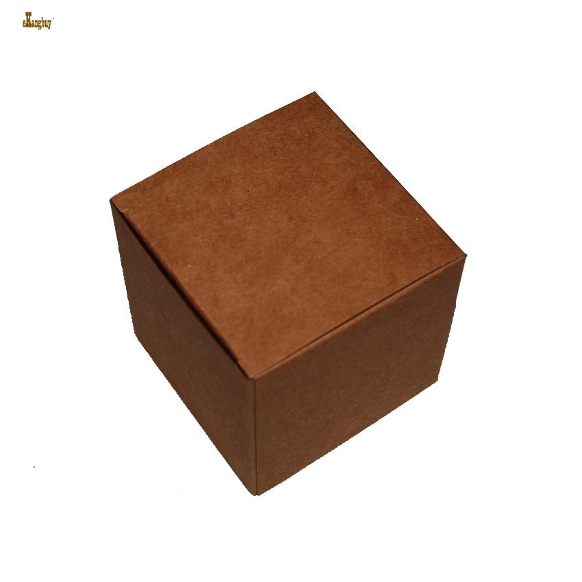 50pcs-lot 6x6x6cm cute small beautiful carton Jewelry Box kraft paper packaging boxes Cosmetics boxes valve tubes packing box
