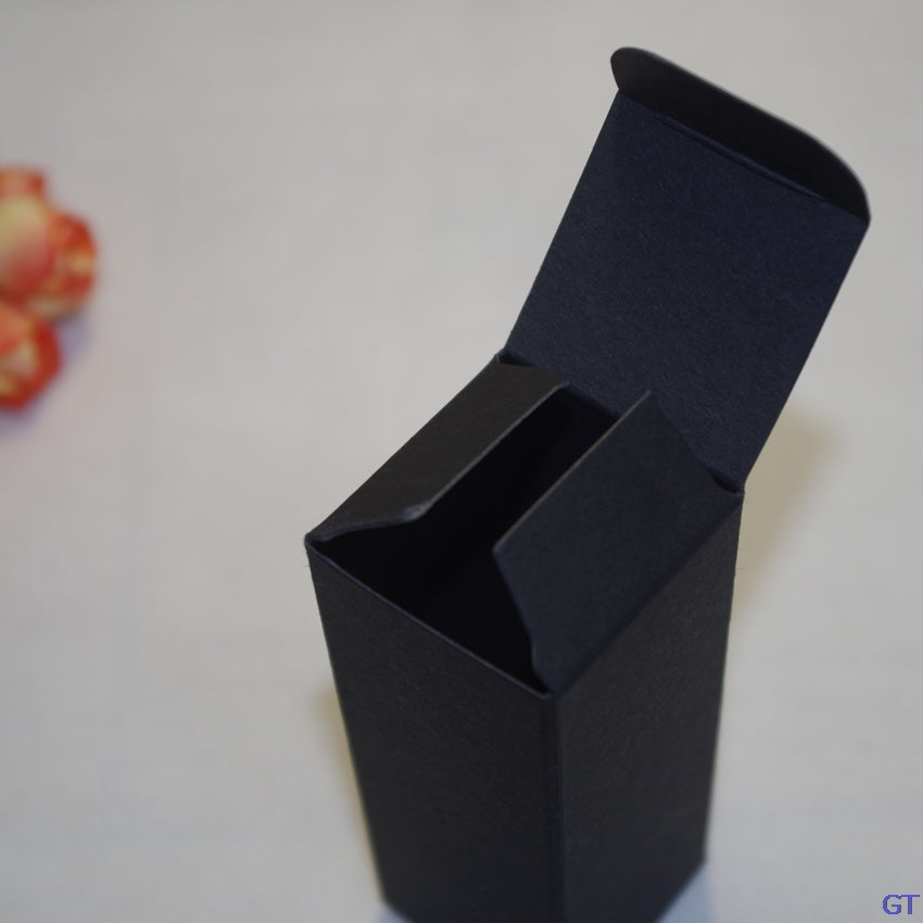 100pcs-lot 2x2x12cm Black Kraft paper packaging box for LIP Balm Perfume sample bottle Lipstick tube DIY GIft packaging boxes
