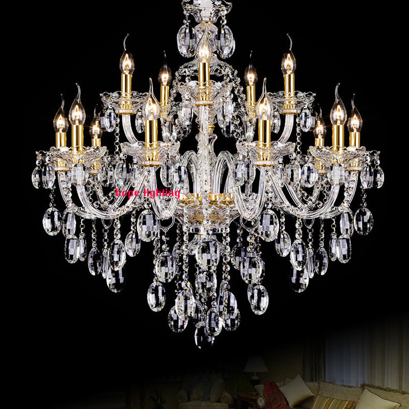 Living Room Dining Tradition Crystal Chandelier Light Interior LED Luminaria Clothing Store Bedroom Lustre Deluxe Candle Lighting Hanging Pendant La