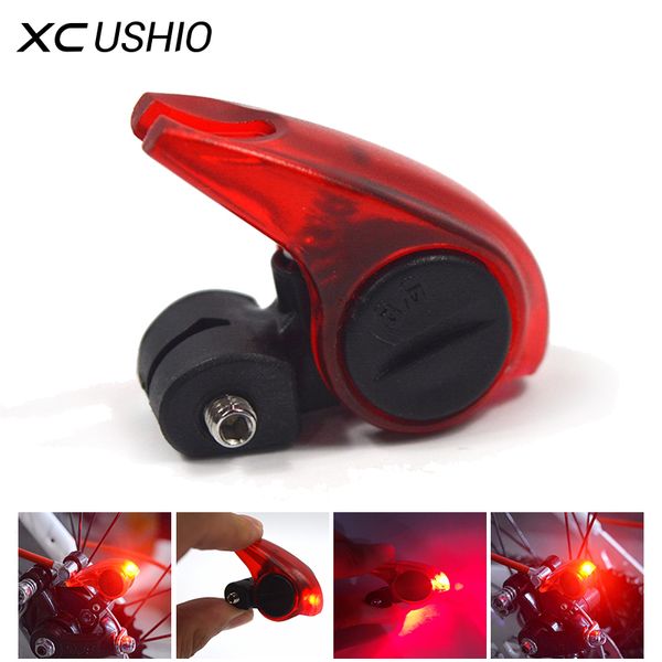 Wholesale- Bicycle Brake Light Safety Road Bike Warning LED Light Folding MTB Cycling Suitable for V Brakes Automatic Control