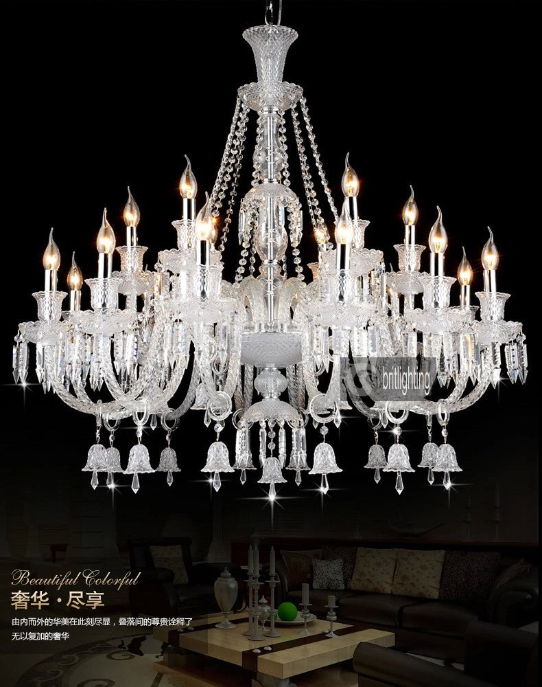 Luxury modern crystal lighting chandelier villa glass arms candle Restaurant Crystal Chandeliers hotel living room pendant light