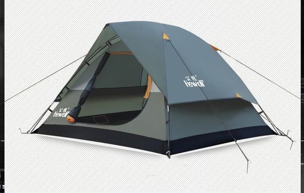 Hewolf Waterproof Double Layer 2 3 person Outdoor Camping Tent Hiking Beach Tent Tourist bedroom travel 2017 china barraca tenda