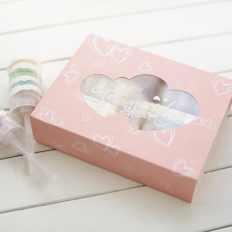 2016 Time-limited Sale Tubetes 10pcs-pack: 22x17x5.5cm Clear Pvc Window Pink Cardboard Boxes for Cakes 6 for Grain Cake Box Kraft Paper