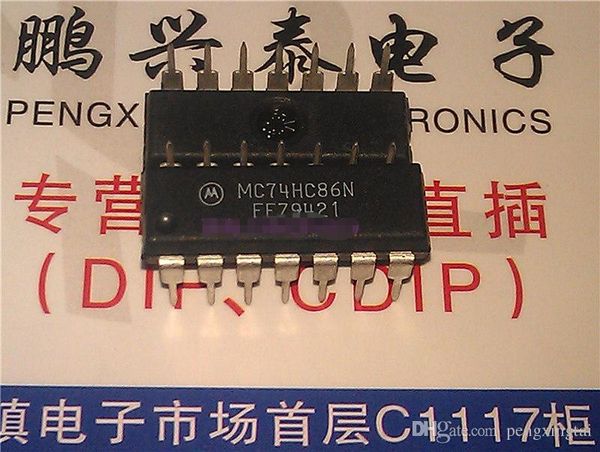 74HC86 . MC74HC86N , SN74HC86N , CD74HC86 . dual in-line 14 pin dip package , Electronics parts - PDIP14 - IC