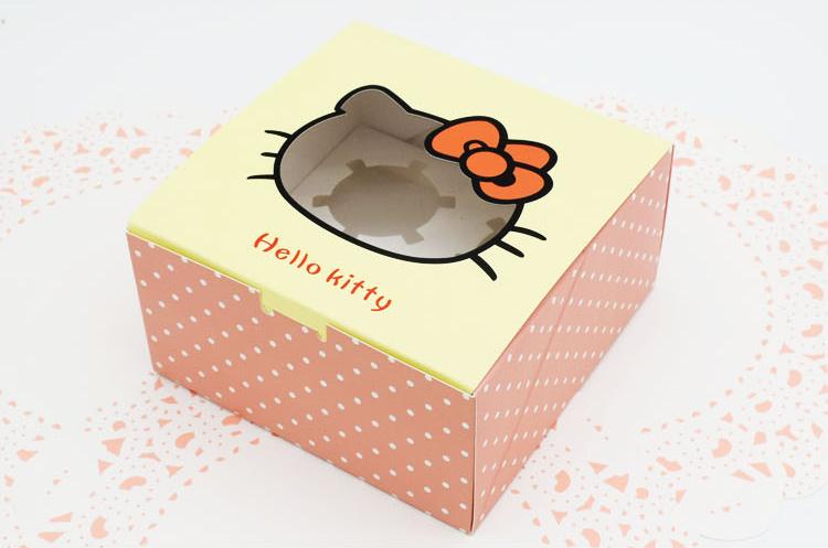 20pcs-pack: 16x16x8.5cm White paperboard Pastry Gift egg tarts case 4 pieces cupcake paper cup DIY Baking packaging boxes