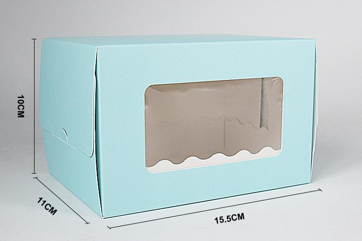 rushed hot sale tubetes 10pcs pack 15 5x11x10cm blue pvc transparent window for roll cup cake box kraft cardboard boxes paper