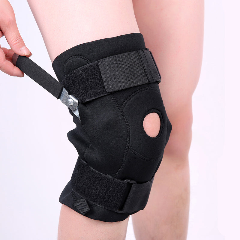 Wholesale- Neoprene elastic rehabilitation angle dynamic patella knee support protector brace wraps hinges free shipping #ST8819