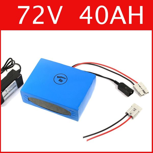 72V 40AH lithium battery super power electric bike battery 84V lithium ion battery pack + charger + BMS , Free customs duty