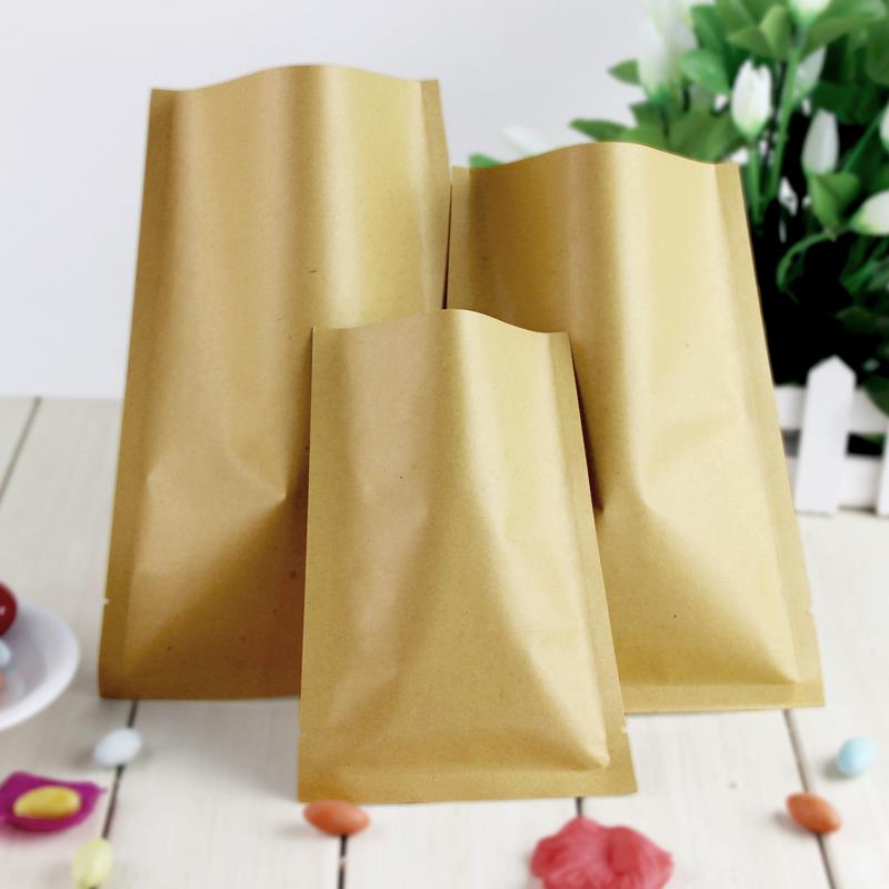 gift bags free 100pcs lot 5 sizes open top flat kraft paper al foil laminated heat sealed bag vacuum pouches food packaging bags