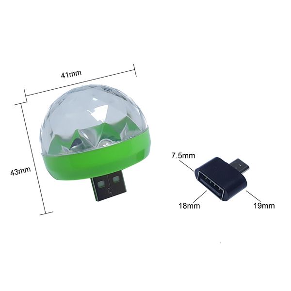 Mini RGB LED light USB Power LED Bulb lamp 3W DC 5V Music Sound Control Stage light KTV Disco Party Decor Microphone lighting