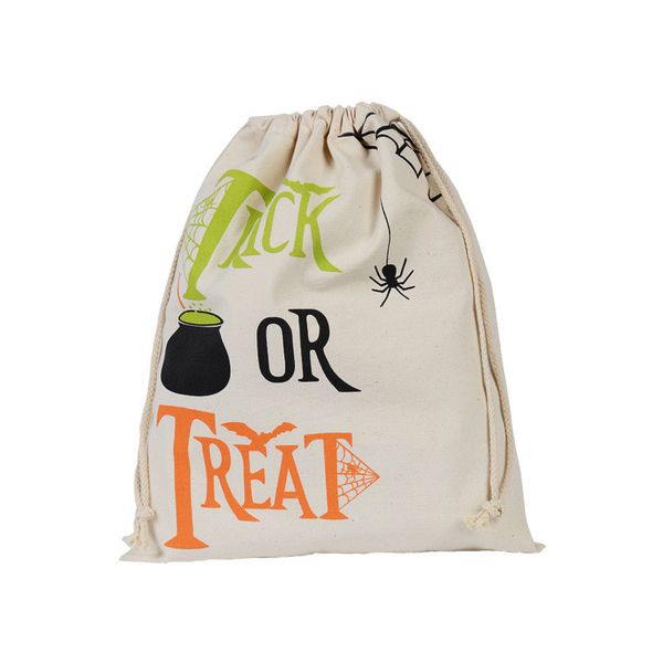 Halloween Cm Cm Holloween Canvas Trick Or Treat Pumpkin Spider Drawstring Gift Christmas Stocking Bags Free Shipping