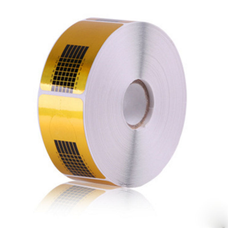 A1-D036 Gold Rectangle UV Nail Art Tips Extension Paper Form Acrylic Nail Extension Paper Form 500pcs Manicure Tools