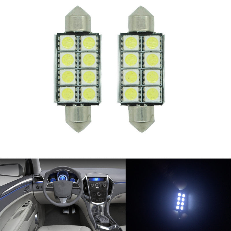 10x Car 6SMD-36MM 8SMD-41MM Canbus No Error License Plate White LED Light Bulbs 6418 36MM Festoon Lamps
