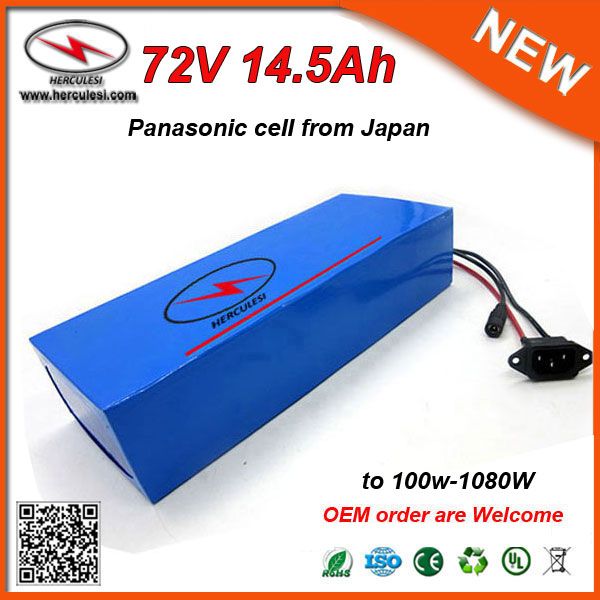 No Customs Tax Li-Ion 72V Battery Pack E Bike Battery 72V 14.5Ah Lithium Battery Pack for 800W 1000W Motor used NCR18650PF Cells