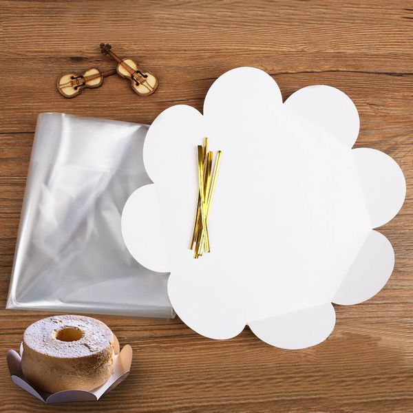 100 pcs 8 inch-20cm Chiffon Cake packaging DIY baking bags cake paper box for Bakery Candy food Packing Bag