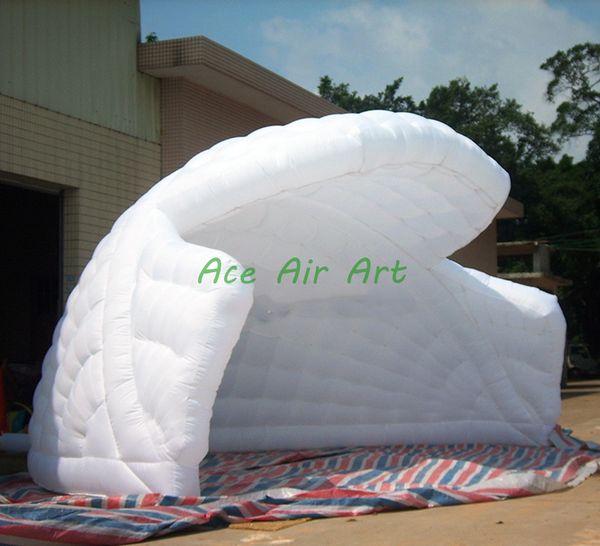 White Shaped Half Opening Inflatable Dome Tent 4m W x 2.5m H for Outdoor Advertising or Stage Display