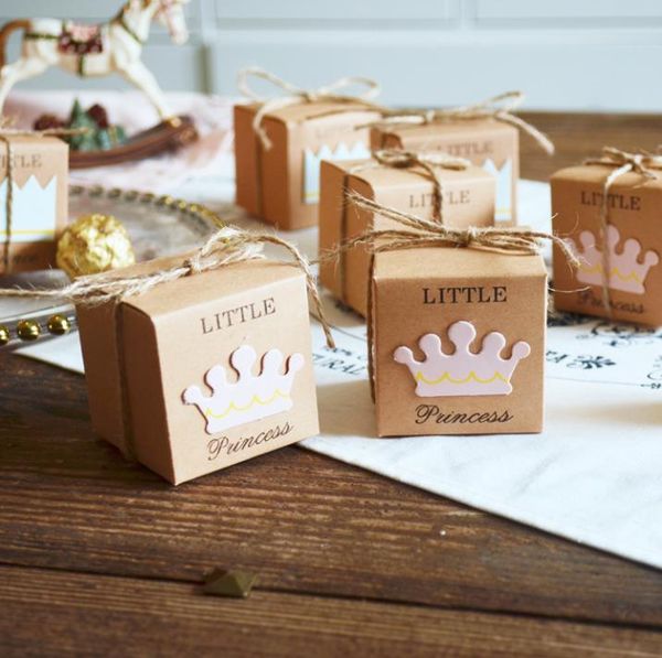 Baby Shower Favors Creative Personality European Paper Bag Prince And Princess Cross Air Mail Plane Wedding Celebration Paper Gift Box