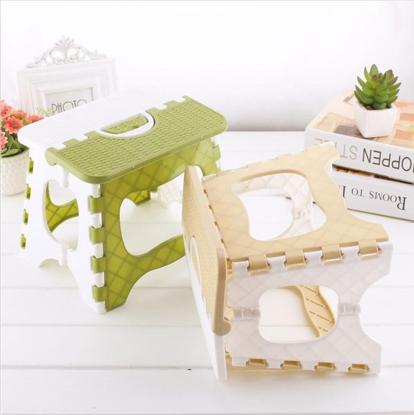 Blue Yellow Plastic Folding Stool Thicken Step Ottoman Portable Home Furniture Kid Child Convenient Dinner Stools SC046