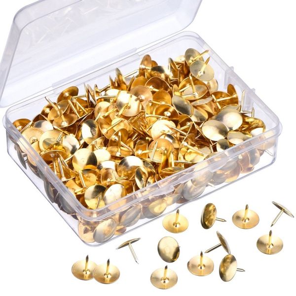 Thumb Tacks 400 Pack for Office, Home and DIY, Brass Color high quality push pin nickel plated free shipping