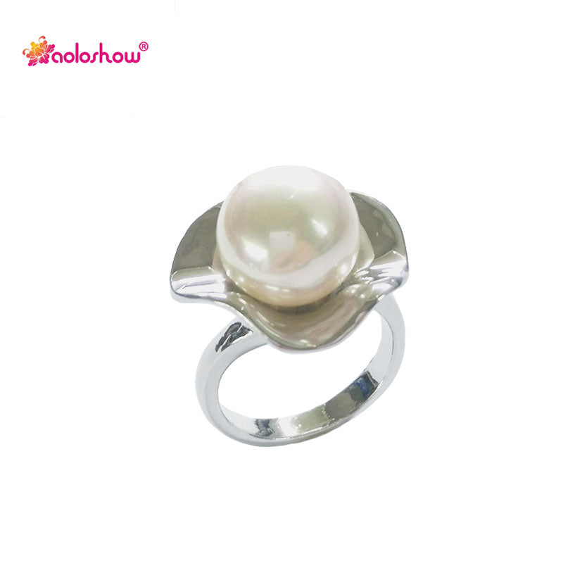 Silver flower pearl ring for women jewelry fashion engagement rings ladies jewellery collier femme 2017 | RN-406