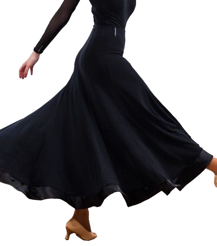 Ballroom Dance Skirts for Women 2018 New D0249 Black Color Big Hem Fashion Skirt Waltz Flamenco Dance Dress Ballroom Dance Dresses