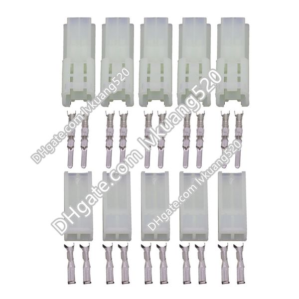 5 Sets 2 Pin Electronic Female and Male Automotive Connector Auto Household Connector Crimp Terminal Connector DJY7021A-2.3-11-21