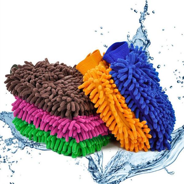 Hot Super Mitt Microfiber Car Wash Gloves Cleaning Washer Automobile Washing Tools Wipes Hand Protector Car Accessories Random Color