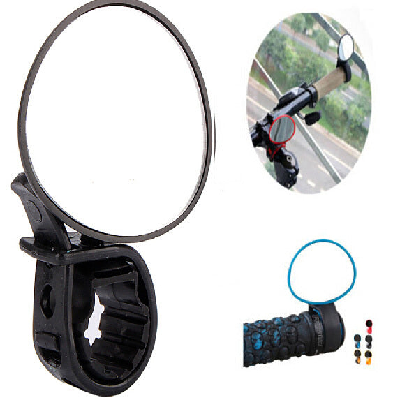 Wholesale-New Arrival Black Adjustable 360 Degree Rotate Rear View Mirror Bicycle Road Bike Handlebar