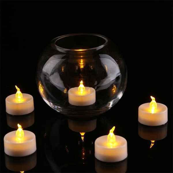 Candles Tea 3.5*4.5 cm LED Tealight Flameless Light colorful yellow Battery Operated Wedding Birthday Party Christmas Decoration light