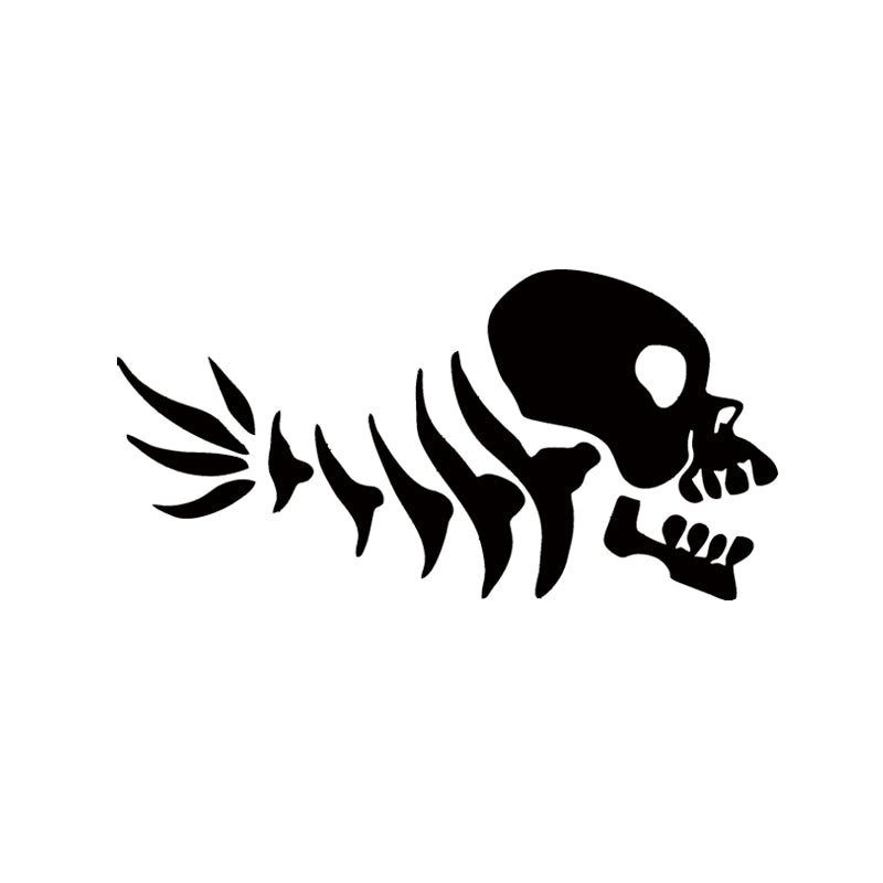 Hot Sale Car Stying Funny Fish Skull Bones Car Sticker For Truck Window Bumper Vinyl Decal Jdm
