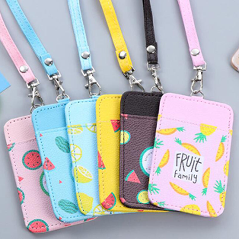4pcs-Lot PU Badge Holder With Lanyard School Supplies Student Office Exhibition Hospital Double Side Badge Holders