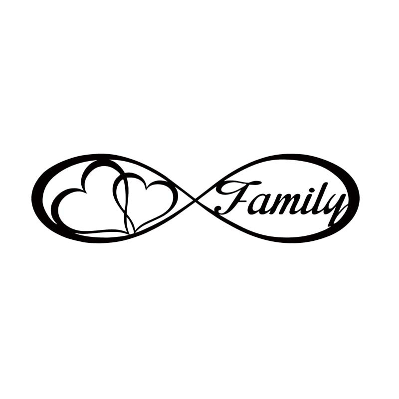 For Family Love Heart Infinity Forever Symbol Car Styling Vinyl Decal Jdm Car Window Bumper Sticker Accessories Decorate Art
