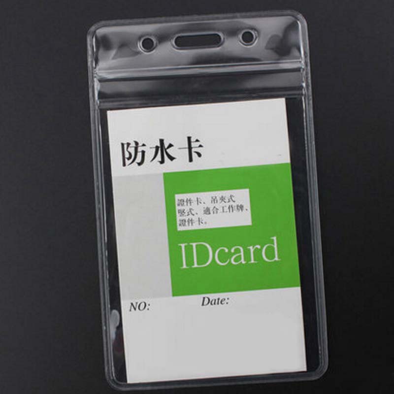 High Quality 10 Pieces Badge Holder Transparent Plastic Vertical Style ID Badge Holders for School Office Exhibition Hospital