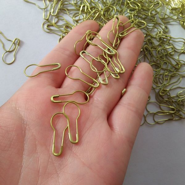 1000 pcs light yellow bulb shaped safety pin, stitch marker, good for DIY craft, hang tags