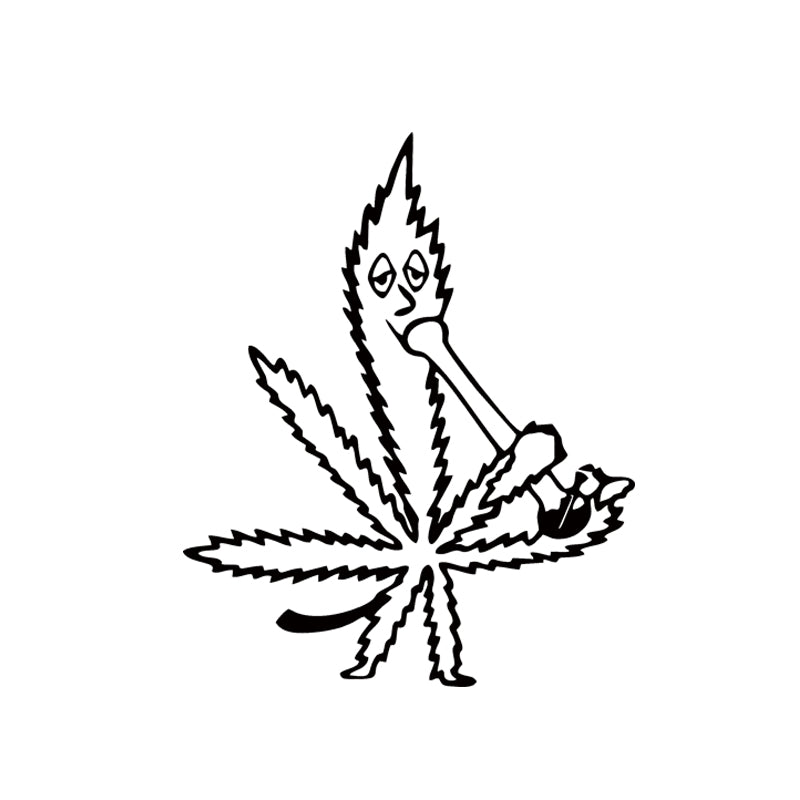 Hot Sale Car Stying Leaf Smoking A Water Bong Vinyl Decal Car Window Sticker Personality Style Jdm