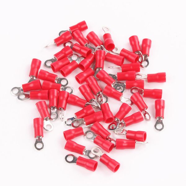 Red Insulated Crimp Ring Terminal RV1.25 22-16AWG #4 #6 #8 #10 1-4 Bolts for Electrical Crimp Cable Wiring Connector