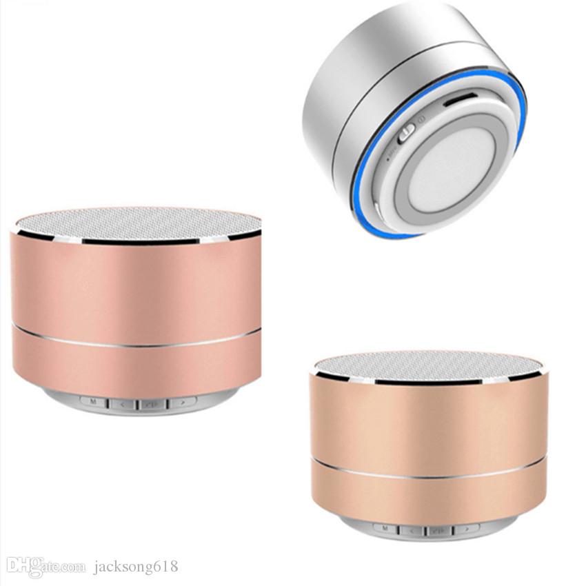 Newest A10 Bluetooth Portable Mini Speaker LED Metal Wireless Bluetooth Speakers Microphone Portable Super Bass Subwoofer TF Card 5pcs-lot