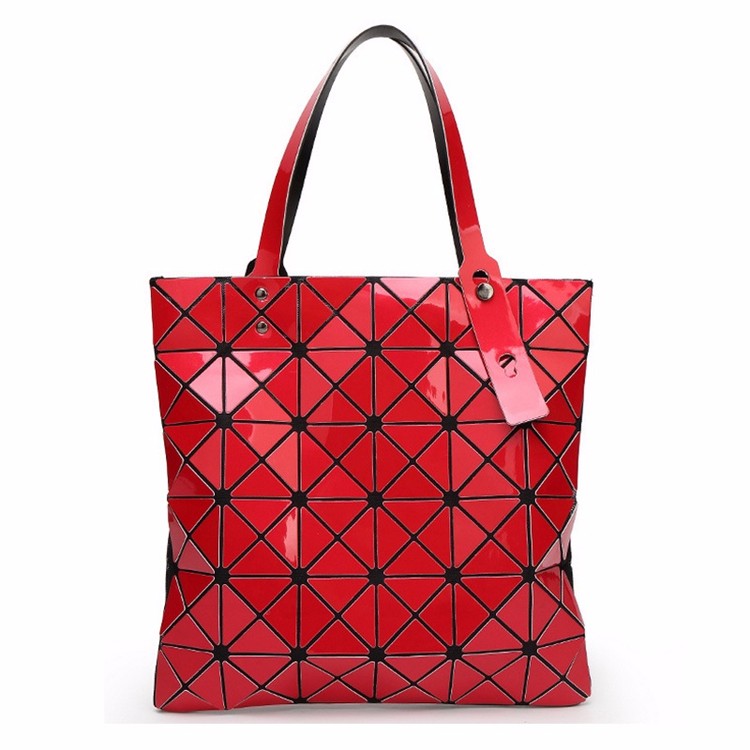 205 Female Baobao Folded Geometric Plaid BAO Fashion Casual Tote Women Handbag Mochila Shoulder Bag Japan Quality Miyake252s