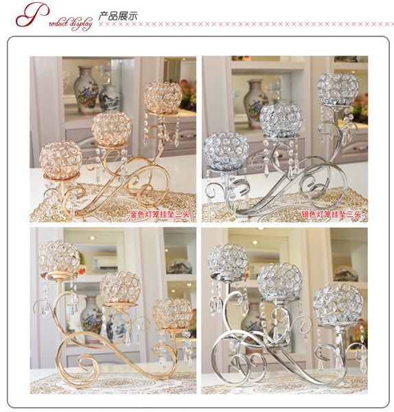 Creative Alloy Branches Hanging Crystal Candlestick Home Decoration Pendant Candle Holders Candelabra Wedding Centerpieces